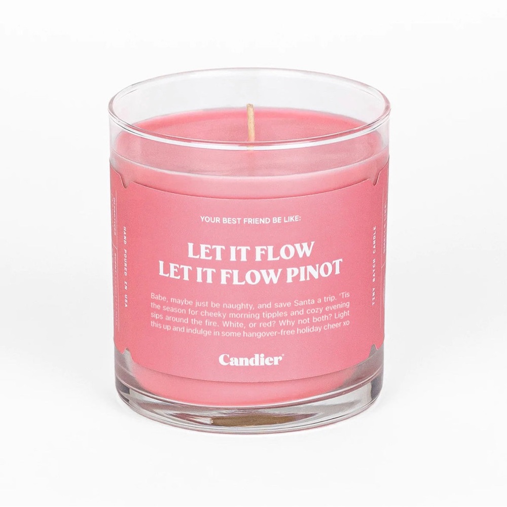 Let it Flow, Let it Flow Pinot, Pink Christmas Candle by Candier, 9oz